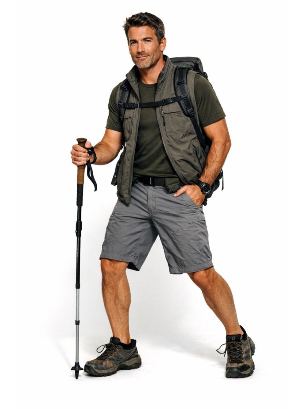 Kühl Mens Born in the Mountains Gray Outdoor Hiking Shorts Mens 40 Lightweight